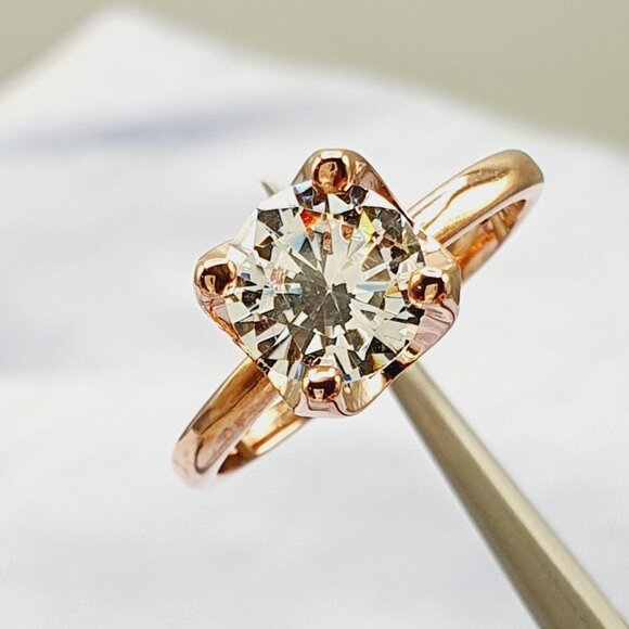 Refine Crystal Round Pure Zircon Fashion Rings for Women, EVGG1509 - Picture 2 of 6